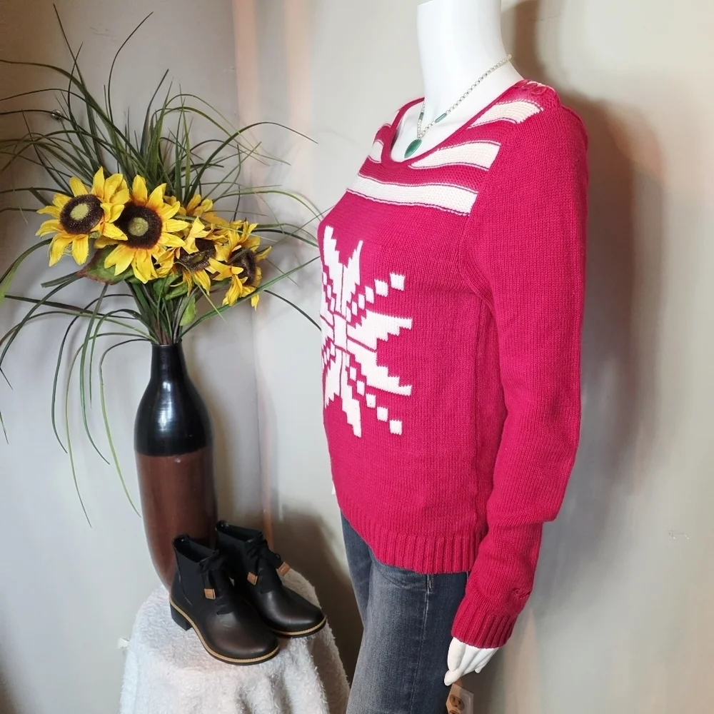 Roxy Red Christmas Snowflake Sweater